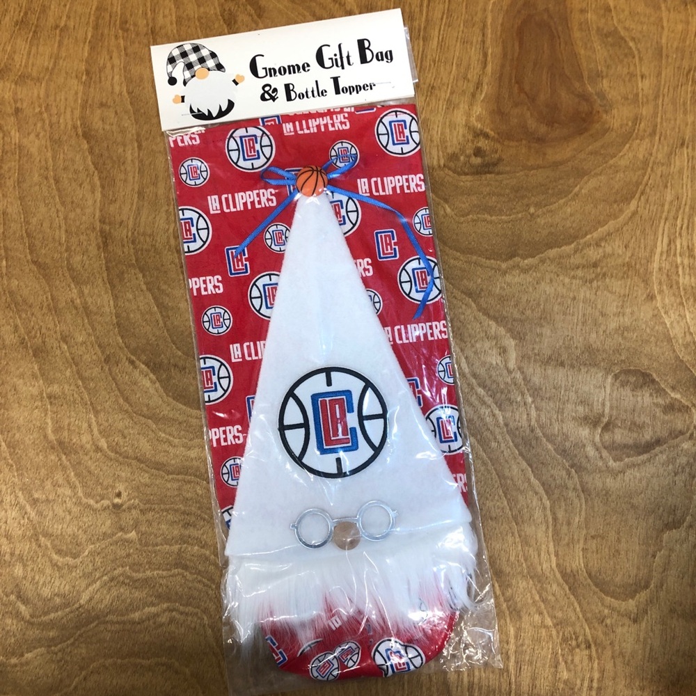 Gnome Gift Bag Bottle Topper LA Clippers Basketball NBA Sports Wine Ball